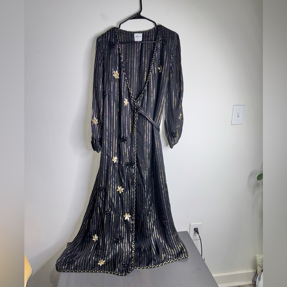 MISA Los Angeles Striped Floral Long Dress - Picture 2 of 8